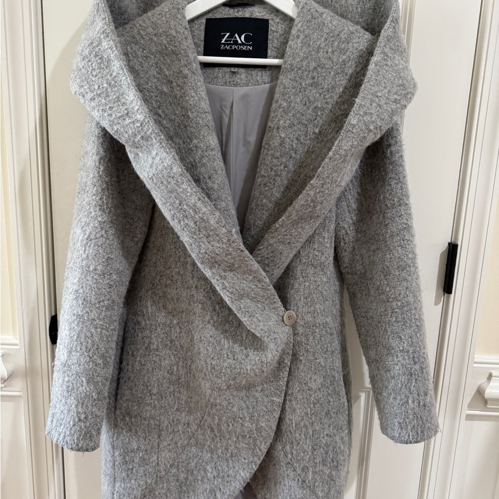 Zac Posen Gray Wool Coat